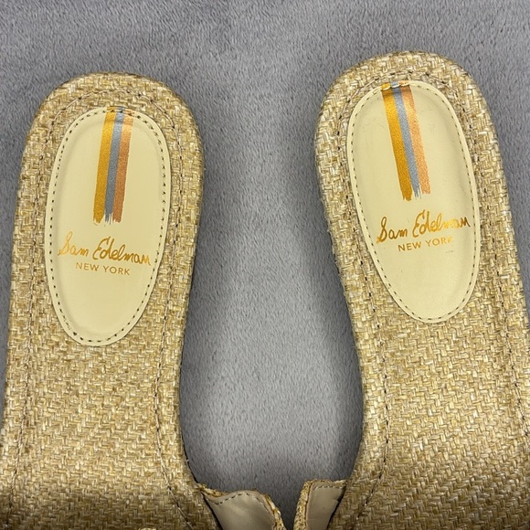 🔥🔥🔥Sam Edelman Cream Raffia Slide Sandals Size: 8.5🔥🔥🔥 - Picture 4 of 11